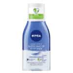 NIVEA Double Effect Augen Make Up Entferner (125 ml), Make Up Entferner für die sensible Augenpartie, Gesichtsreiniger entfernt extrem wasserfestes Make Up