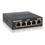 NETGEAR GS305 LAN Switch 5 Port Netzwerk Switch (Plug and Play Gigabit Switch LAN Splitter, LAN Verteiler, Ethernet Hub lüfterlos, robustes Metallgehäuse), Schwarz