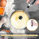 CAVN Elektrischer Milchaufschäumer mit Doppeltem Quirl, USB Aufladbar, 2 in 1 Handheld Batteriebetriebene Milchaufschäumer Handmixer Milk Frother Milchschaum Eiermixer für Kaffee,Latte – Bild 6