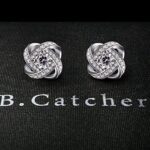 B.Catcher Ohrringe Damen Ohrstecker 925 Sterling Silber Ohrschmuck Twist Würfel Liebe Set Schmuck Zirkonia Geschenk für Damen – Bild 4