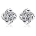 B.Catcher Ohrringe Damen Ohrstecker 925 Sterling Silber Ohrschmuck Twist Würfel Liebe Set Schmuck Zirkonia Geschenk für Damen