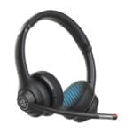 JLab Go Work Wireless Headset mit Mikrofon: 45+ Std. Wiedergabezeit, Kopfhörer mit Multipoint Verbindung, kabellos oder mit Kabel zu PC und Handy, Bluetooth Headset mit Mikrofon für Laptop Büro