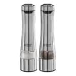 Russell Hobbs Salz und Pfeffer Mühle elektrisch, 2er Set, Edelstahl (Keramikmahlwerk für getrocknete Gewürze & Kräuter, Mahlgrad einstellbar fein bis grob, LED Beleuchtung) Gewürzmühlen 23460-56