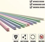 SUPJOYES 5 Paar Fiberglas-Essstäbchen, Buntes Wiederverwendbare Japanische Essstäbchen, Waschbar FüR GeschirrspüLer, 24 cm, Kirschblüte Mustern, Rutschfeste Stäbchen – Bild 4