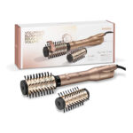BaByliss Big Hair Dual Rotierende Warmluftbürste, mit Ionen Technologie, 2 Aufsätze, Champagner, 33.2 x 6 x 6 cm, AS952E