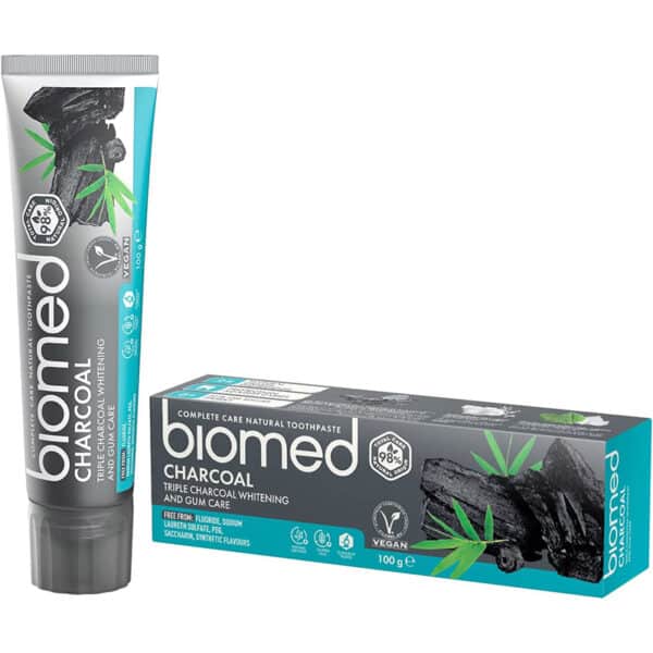 BIOMED Zahnpasta für weisse Zähne - fluoridfreie und 98% natürliche Whitening Zahncreme in einer 100g Packung