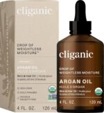 Cliganic Bio-Arganöl -  100% Rein, 120ml | Für Haare, Gesicht & Haut | Kaltgepresstes Trägeröl