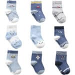 Cotton Coming Baumwolle Baby Jungen Socken,9 Paar Süss. Kleinkind Jungen BabySocken mit Griffen