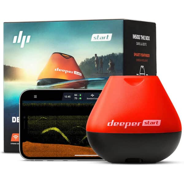 Deeper START Smart Fischfinder Echolot auswerfbar - Tragbares Sonar mit Tiefenmesser für das Angeln vom Steg oder Ufer | Angelzubehör Gadget mit KOSTENLOSER benutzerfreundlicher App
