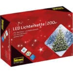 Idena 8325066 - LED Lichterkette mit 200 LED in warmweiss, mit 8 Stunden Timer Funktion und Transformator, ca. 27,9 m lang, Innen- und Aussenbereich, für Partys, Weihnachten, Deko, Hochzeit