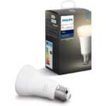 Philips Hue White E27 Einzelpack, warmweisses Licht, dimmbar, steuerbar via App, kompatibel mit Amazon Alexa (Echo, Echo Dot) [Energieklasse A+]