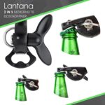 Lantana, 2 in 1 Sicherheitsdosenöffner; einfach zu bedienender manueller Dosenöffner zum sicheren Öffnen von Konservendosen; praktische 2 in 1 Funktion mit Flaschenöffner, Schwarz/Edelstahl – Bild 5
