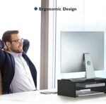 BONTEC Monitorständer, Unterbau Bildschirm, PC Bildschirm Ständer mit Handyhalter, Ergonomischem Laptop-Druckerständer mit Kabelführung für Laptop, Computer, Notebook, iMac, PC, 42CM, Schwarz – Bild 6