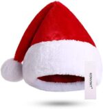 KONVINIT Weihnachtsmütze Nikolausmütze Erwachsene Plüsch Rand Weihnachtsfeier Rote Santa Mütze Nikolaus Warm Dicker Fellrand Weihnachtsmann mütze für Herren/Damen – Bild 2