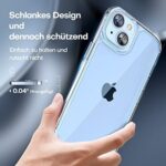 TAURI 5 in 1 iPhone 14 Hülle mit Schutzfolie, mit 1 Handyhülle + 2 Stück Schutzfolie + 2 Stück Kameraschutz [Militärischer Schutz] Anti-Gelb Stossfest Case 360 Grad Schutzhülle – Bild 6