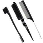 3 Stück Toupier Bürste Set Doppelkanten Bürste und Kamm Borsten Haarbürste Kamm Pflege Kanten Bürste Kämme Robuster Rattenschwanz Kamm für Friseurin Frauen Baby Kinder