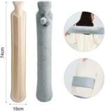 Homealexa Lange Wärmflasche mit weichem Bezug 2 Liter, Schlauch, Wärmflasche für Nacken und Schulter, Nackenwärmflasche – Bild 7