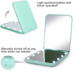 wobsion Kompaktspiegel, Vergrösserungsspiegel mit Licht,1x/3xhandgehaltener 2-seitiger Magnetschalter-Klappspiegel,Reise-Schminkspiegel,Taschenspiegel für Handtasche,Geschenke für Mädchen – Bild 4
