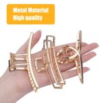6 Stück Klaue Clips Haarklammern für Frauen Mädchen Metall Goldene rutschfeste grosse Haarklauenclip rutschfeste Haarspangen mit starkem Halt Halbmond Haarnadel für dickes dünnes Haar – Bild 7