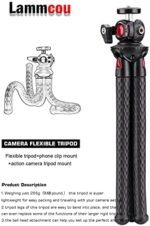 Handy Stativ, Lammcou Flexibel Stativ für Smartphone mit Voll Schwenkbar Kugelneiger & Vertikale und Horizontale Handystativhalter & Stativhalterung, Camera Tripod Kamerastativ für YouTube, Urlaub – Bild 2