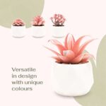 VIVERIE Künstliche Sukkulenten Pflanzen Topfset-Dekorative Gefälschte Sukkulenten Faux Plastikpflanze Indoor & Outdoor für Haus Büro Schreibtisch Badezimmer Küche DIY Dekor Geschenkset von 4, Rosa – Bild 7