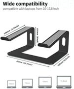 Soundance Laptop Ständer, Aluminium Computer Erhöhung, ergonomischer Laptop Ständer für den Schreibtisch, Metall Halterung, kompatibel mit 10 bis 15,6 Zoll Notebook Computern – Bild 2