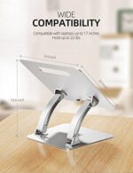 Nulaxy Laptopständer – Höhenverstellbar, Belüftet & Universell für 10–17" Notebooks (Silber) – Bild 6