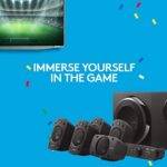 Logitech Z906 5.1 Sound System, Lautsprecher mit 1000 Watt Surround Sound, THX, Mehrere Audio-Eingänge, Fernbedienung, EU Stecker, PC/PS4/Xbox/Stereo-Anlage/TV/Smartphone/Tablet – Bild 9