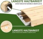 Liebspecht Premium Bambus Schneidebrett Set mit 3 Auffangschalen [Extra Gross] Bambus Schneidebrett mit Auffangschale [Verbesserte Version 2021] Schneidbrett mit Auffangschale – Bild 4