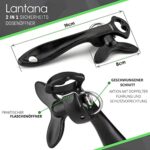 Lantana, 2 in 1 Sicherheitsdosenöffner; einfach zu bedienender manueller Dosenöffner zum sicheren Öffnen von Konservendosen; praktische 2 in 1 Funktion mit Flaschenöffner, Schwarz/Edelstahl – Bild 6
