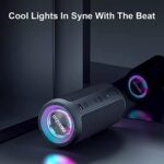 Ortizan Bluetooth Lautsprecher mit Licht, Musikbox Tragbarer Bluetooth Box mit IPX7 wasserdicht, Dualen Bass Treibern, 30h Akku, Freisprechfunktion für Phone, Draussen – Bild 6