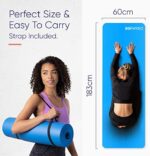KG Physio Yogamatte Rutschfest, Sportmatte, Gymnastikmatte, Fitnessmatte, Trainingsmatte mit Tragegurt, Schadstofffrei Yoga Matte Ideal für Sport, Fitness und Yoga zuhause, 183cm x 60cm x 10mm – Bild 3