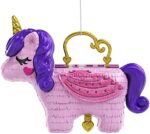 Polly Pocket GVL88 - Einhorn-Party, grosses Spielset mit kleiner Polly und Lila Puppe, +25 Überraschungen,Hüpfburg, Schloss, Schaukel, Schwimmring und mehr, für Kinder ab 4 Jahren – Bild 2