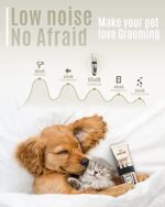 oneisall Leise Hundeschermaschine Profi Schermaschine Hund Katze Tierhaarschneidemaschine Elektrische Hundetrimmer Schnurlosen Haarschneidemaschine – Bild 2