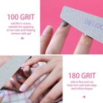URAQT 16 Stück Nagelfeilen 100/180, Nagelfeilen Doppelseitige, Doppelseitige Einweg Nagelfeile, Nagelfeilen für Gelnägel, Nagelfeilen Einweg, Kern in Lila, Trapez Körnung – Bild 7