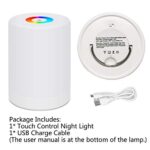 Nachttischlampe Touch Dimmbar, LED Smart NachtLicht Stimmungslicht Schreibtischlampe, USB Aufladbar, Tragbar, FarbWechsel 256 RGB für Kinder, Schlafzimmer, Camping (Warmweiss) – Bild 7