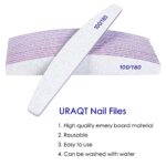 URAQT 16 Stück Nagelfeilen 100/180, Nagelfeilen Doppelseitige, Doppelseitige Einweg Nagelfeile, Nagelfeilen für Gelnägel, Nagelfeilen Einweg, Kern in Lila, Trapez Körnung – Bild 6