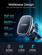 LISEN Handyhalterung Auto Magnet 2022 Upgraded Clamp Handyhalter Auto Zubehör Lüftung KFZ Handy Halterung mit 6 Starke Magnet 3 Metallplatte, Kompatibel für iPhone Samsung Huawei Smartphone – Bild 2