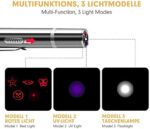 Toozey LED Pointer Katzen Hund Spielzeug Haustier LED Light Licht Pointer mit USB Wiederaufladbar, Bonus Zwei kleine Mäuse Spielzeug – Bild 2