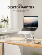 Nulaxy Laptopständer – Höhenverstellbar, Belüftet & Universell für 10–17" Notebooks (Silber) – Bild 2