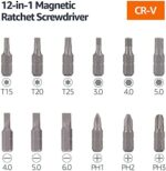 Magnetischer Ratschen-Schraubendreher, 12-in-1-Set – Bild 2