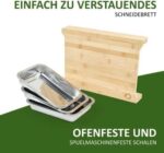 Liebspecht Premium Bambus Schneidebrett Set mit 3 Auffangschalen [Extra Gross] Bambus Schneidebrett mit Auffangschale [Verbesserte Version 2021] Schneidbrett mit Auffangschale – Bild 5