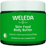 WELEDA Bio Skin Food Body Butter vegane Körperbutter in neuem Glastiegel, reichhaltige Naturkosmetik Feuchtigkeitspflege Bodylotion mit Shea und Kakaobutter für trockene und raue Haut (1 x 150 ml) – Bild 2