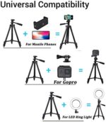 Handy Stativ, LINKCOOL 106cm iPhone Dreibein Stativ mit Fernauslöser Fotostativ Tischstativ für Smartphone/Leichtes Kamera – Bild 2