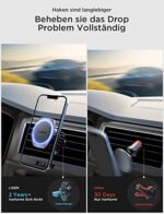 LISEN Handyhalterung Auto Magnet 2022 Upgraded Clamp Handyhalter Auto Zubehör Lüftung KFZ Handy Halterung mit 6 Starke Magnet 3 Metallplatte, Kompatibel für iPhone Samsung Huawei Smartphone – Bild 5