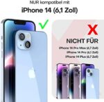 TAURI 5 in 1 iPhone 14 Hülle mit Schutzfolie, mit 1 Handyhülle + 2 Stück Schutzfolie + 2 Stück Kameraschutz [Militärischer Schutz] Anti-Gelb Stossfest Case 360 Grad Schutzhülle – Bild 2
