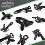 Lantana, 2 in 1 Sicherheitsdosenöffner; einfach zu bedienender manueller Dosenöffner zum sicheren Öffnen von Konservendosen; praktische 2 in 1 Funktion mit Flaschenöffner, Schwarz/Edelstahl – Bild 3