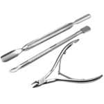 Haobase 3St Pusher Schaber Spatel Nagelhautzange Nagelhautentferner Nagelhautschieber Set