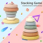 Mini Tudou 6 Stück Stapelspielzeug mit Ringen,Stapelturm& Beissringe für Stapelspiel,Squeeze-Spielzeug mit Früherziehung, Spielzeug Jungen und Mädchen ab 6 Monate – Bild 2
