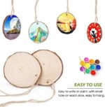 SOLEDI Natürliche Premium Holzscheiben Runde 8-9cm 26 Stücke zum Basteln - Baumscheiben mit Loch für Malerei, DIY, Weihnachten deko - Fest und Stabil Astscheiben mit Lanyard – Bild 9